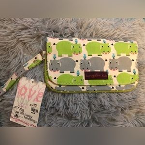 Bungalow 360 Hippo Wristlet Wallet Vegan NEW WITH TAGS! Cute!!